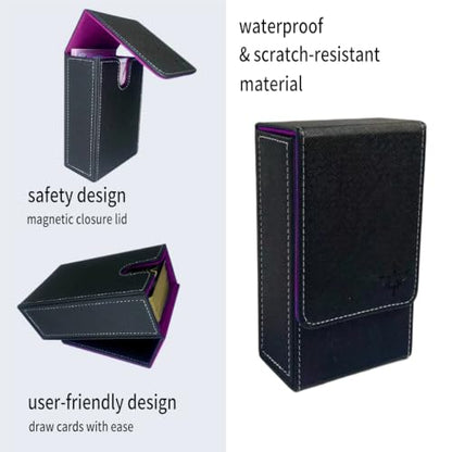 Tarot Card Holder, Leather Tarot Card Case, with Magnetic lid Closure-Suitable for Tarot Cards (Purple) - color: Purple