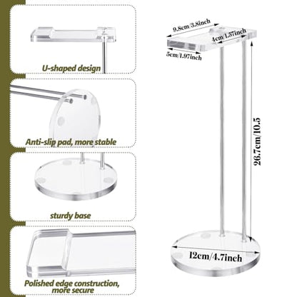 Xuhal Acrylic Headphone Stand Headset Holder for Desk, Clear Gaming Headset Stand Universal Headphone Holder for Desktop Display, with Metal Hardware(Round) - style: Round