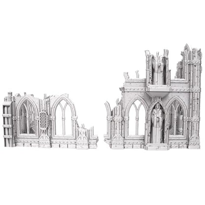 Sci-Fi Ruin Set 2 - Modular Sci-Fi Terrain for Tabletop Wargaming Competitive Ruins 28mm 32mm - style: One Set