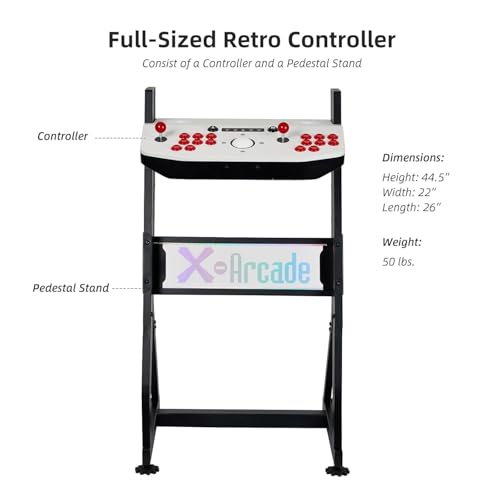 X-Arcade Arcade2TV-XR, Tankstick VR Controller, 2-Player Fightstick with Trackball, RGB Lighting, Meta Quest 3 Integration with Pinball FX and Arcade Ranger