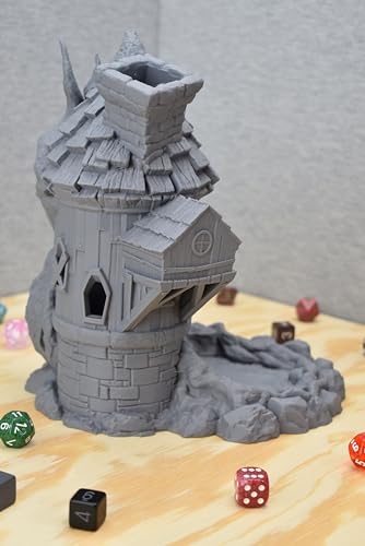 The Wizard's Tower Dice Tower - 11 Inch Tall Dice Tower, 3D Printed, Tabletop RPG, DND Accessories, Dice Tower, Dice Accessories, Role Playing Game