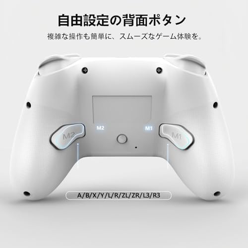PeriphX Wireless Switch Controllers for Nintendo Switch,6-Axis Gyro,Turbo Function,7-Color RGB Lights,Compatible with Switch1/Switch2/PC (Wired)/iOS, All Functions Included with a Stylish Design and Cute Color - color: White