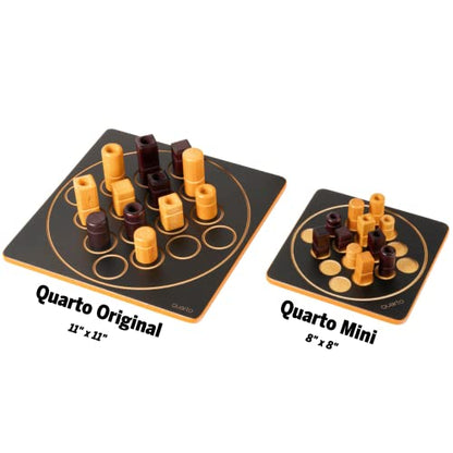 Quarto Mini | Mensa Select Winner | Travel-Friendly Version of The, Wooden Abstract Strategy Game for Kids & Adults | Family Game Night Favorite | Ages 8+ | 2 Players | 15 Min