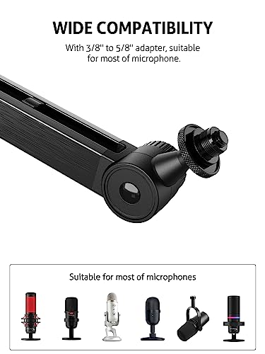 Blue Yeti Microphone Boom Arm - Upgraded Heavy Duty Boom Arm, Hidden Cable Management, Stable Desk Clamp, Blue Yeti Mic Stand Compatible with Yeti Microphone, HyperX QuadCast, Shure SM7B - color: Upgraded Large Blue Yeti Boom Arm