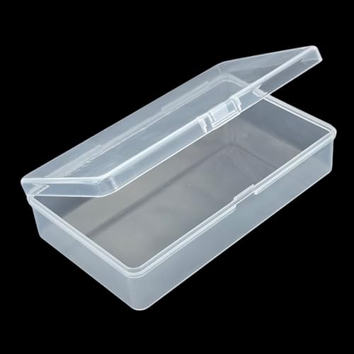 19 Pack Rectangular Clear Plastic Storage Containers | Hinged Lid, For Beads and Small Craft Items, 5.7 x 3.35 x 1.38 inch - size: 5.7 x 3.35 x 1.38 inch