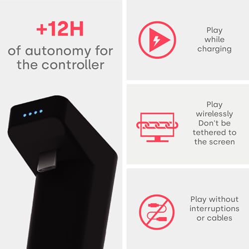 Remotto4 - Wireless Charger for PlayStation 4 Controller, Portable Battery for DualShock 4, Play While Charging, +12 Hours of Battery Life, PS4 Accessory