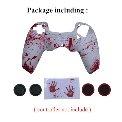 IVYUEEN Anti-Slip Printing Protective Skin for PlayStation 5 PS5 Controller Graffiti Blood Silicone Case for DualSense Wireless Controller with Touch Pad Sticker Accessories