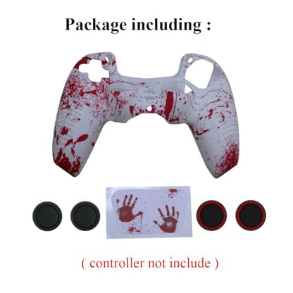 IVYUEEN Anti-Slip Printing Protective Skin for PlayStation 5 PS5 Controller Graffiti Blood Silicone Case for DualSense Wireless Controller with Touch Pad Sticker Accessories