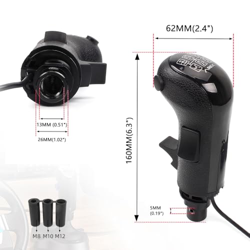 RASTP USB American Truck Simulator Shifter, Gearshift Knob for ATS & ETS2 Games Compatible with Logitech G27 G29 G920 Thrustmaster TH8A Fanatec SQ, PC Sim Racing Shifter (Style 1) - size: USB Gearshift Knob Style 1