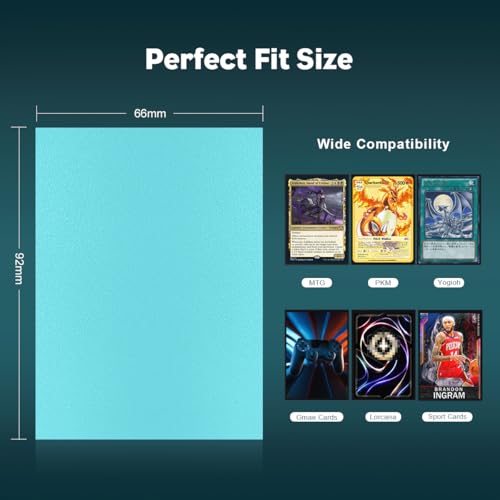 Glacier Blue Dual Matte Card Sleeves, Katomula Card Sleeves for MTG, Standard Card Sleeve for PKM, Flesh & Blood - color: Glacier Blue