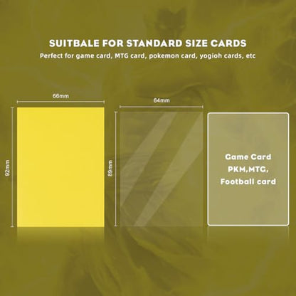 Lightning Yellow MTG Card Sleeves, Hypttior Dual Matte Textured 100 Card Sleeve with 100 Inner Sleeves for Standard Card, MTG, PKM, Baseball Card, Sports Cards - color: Lightning Yellow