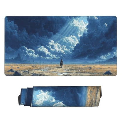 MTG Playmat Heading into The Darkness TCG Mat Board Game Card Game Trading Card Game Play Mat Desk Pad Original Hand Painting Stitched Edges Smooth Surface Rubber Base 23.5x13.7in