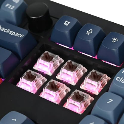 Keychron V6 Max Wireless Custom Mechanical Keyboard, 2.4 GHz Bluetooth QMK Full-Size Layout RGB with Hot-swappable Gateron Brown Switch Compatible with Mac Windows Linux - color: Hot-swap Gateron Jupiter Brown Switch