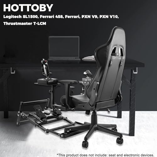 Hottoby Flight and Racing Wheel Stand Proprietary Accessories Fit for Chair Mount Fit for Logitech G27 G29 G920 G923, for Thrustmaster T248 T300RS GT, for PXN, for MOZA R5, Without Pedal