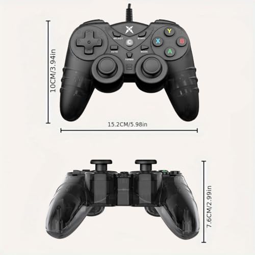 NBCP Wired PS3 PC Game Controller TV Box USB Steam Gamepad joystick Joypad with Dual Vibration Feedback Turbo Trigger for Windows 7/8 /8.1/10/ Laptop - color: Black for Wired PC