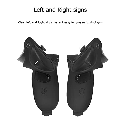 Silicone Grip Cover for Meta Quest Pro | Protector Cover Compatible with Meta Quest Pro Accessories Touch Controller Grips with Knuckle Straps (Black)