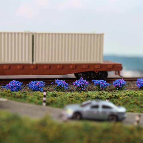 Miniature Vegetation Bushy Shrubs Tuft Flowers with Model Bases War Game DIY Railway Terrain Scenery (D) - color: D