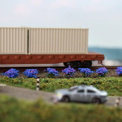 Miniature Vegetation Bushy Shrubs Tuft Flowers with Model Bases War Game DIY Railway Terrain Scenery (D) - color: D