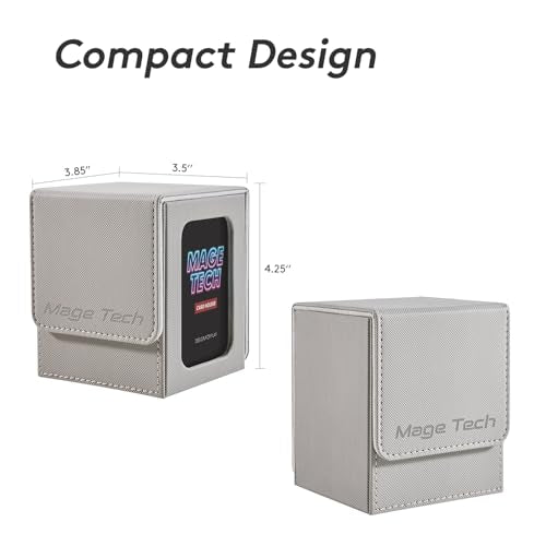 Commander Deck Box Lite - Card Display with Snap Card Holder & Removable Cover, Fits 100+ Single-Sleeved Cards, Ideal for MTG, PTCG, OPCG, SWU & More (Grey) - color: Grey