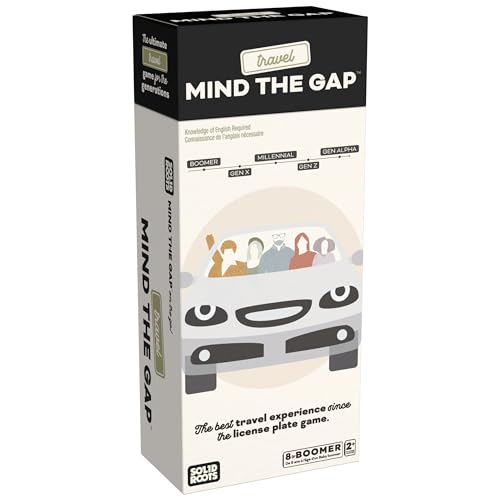 Spin Master Games, SolidRoots Mind the Gap Travel Edition, On-The-Go Trivia Game for the Generations, Family Game Night, Road Trip Activity, 2+ Players, for Ages 8 & Up