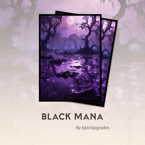 Black Mana - MTG Card Sleeves, 104ct, Standard Size, Smooth | Perfect for Double Sleeving, Smudge Resistant Matte Back, Standard 66x92mm - Compatible with Magic The Gathering & TCG Cards - color: Black Mana