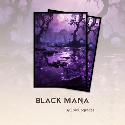 Black Mana - MTG Card Sleeves, 104ct, Standard Size, Smooth | Perfect for Double Sleeving, Smudge Resistant Matte Back, Standard 66x92mm - Compatible with Magic The Gathering & TCG Cards - color: Black Mana