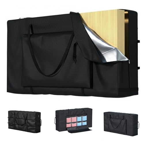 Cornhole Carrying Case Fits 4' x 2' Regulation Size Board,with Bean Bag Storage,600DHeavy-Duty Waterproof Cornhole Boards Bag - color: Black