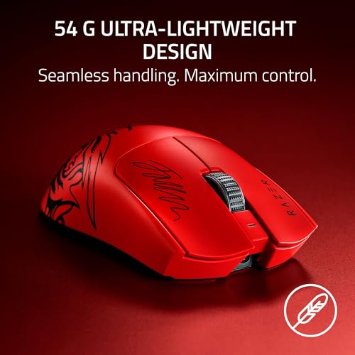 Razer Viper V3 Pro Wireless Esports Gaming Mouse: Symmetrical - 54g Lightweight - 8K Polling - 35K DPI Optical Sensor - Gen3 Optical Switches - 8 Programmable Controls - 95 Hr Battery - Faker Edition - color: Faker Edition, style: 8000 Hz Polling