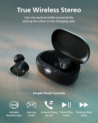 Philips TAT1219 True Wireless Bluetooth Earbuds - 18 Hours Play Time, Dynamic Bass, Clear Calls, IPX4 Water Resistant, Black - size: With tips, style: T1219|Dynamic bass