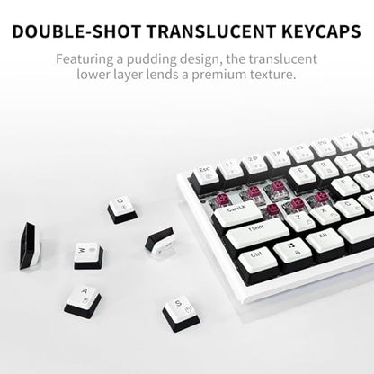 Hexgears X1 Pro Wireless Mechanica Keyboard, Tri-Mode Bluetooth/2.4G/USB-C, Hot-Swappable Linear Switch Gaming Keyboard, Mini Compact White Backlit Keyboards with Wrist Rest - White - color: Panda-X1 Pro, size: Linear