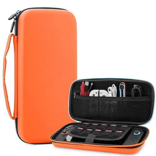 RHOTALL [Portable & Lightweight Carrying Case for Nintendo Switch 2 2025,Travel Hard Protective Switch 2 Case, Protector Accessories with 10 Game Cartridge slot (Orange) - color: orange 13
