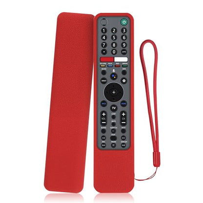 Protective Silicone Case for Sony RMF-TX600U RMF-TX500U Remote Control | Remote Cover for Sony MF-TX500E RMF-TX600E Smart TV Remote Sleeve Skin Waterproof, Anti-slip (Red) - color: Red