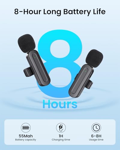 3 In 1 Mini Wireless Lavalier Microphone for Iphone: Bluetooth Lapel Mic For iPad Android Phone Camera Pc - Small Clip Microphones Crystal Clear Sound Quality for Recording Vlogging Live Streaming