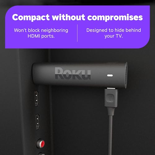 Roku Streaming Stick 4K with Voice Remote - HDR10+ & Dolby Vision | Compact 4K Streaming Device for TV with Roku Voice Remote & Long-Range Wi-Fi - Free & Live Local News, Sports - style: 4K + Dolby Vision