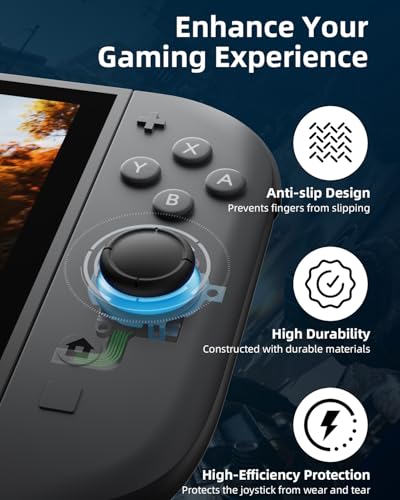 Joystick Replacement for Joycon(68 in one), Repair Tool Kit for Switch2 Joycon, Includes 2 Analog Sticks, Drift Fix Tools Y/+ Screwdriver, Tweezers, Pry Tools, 14 Thumbstick Grips, Matching Screws - color: black-68 in one
