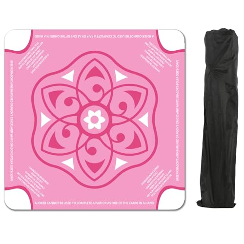 Waterproof Surface Mahjong Mat - Non-Slip Noise Reduction Gaming Mat 32.4x32.4 Inch for Mahjong/Poker/Board Games/Card Games/Dominoes