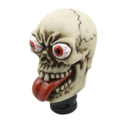Stick Shift Knob Skull Shifter Knob Red Tongue with Big Eyes Style Skull Manual Automatic Gear Shift Knobs Off-White
