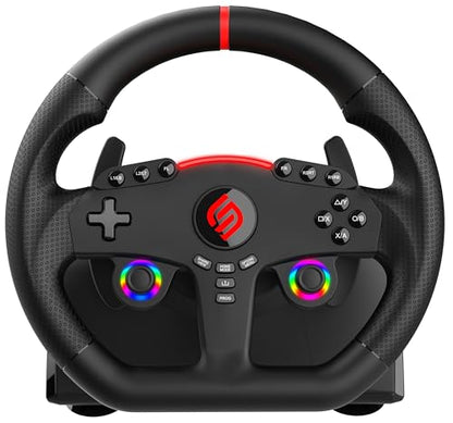 SUBSONIC Superdrive 270 GT Racing Wheel Xbox Series Switch 2/Switch PS4 PC | Steering Wheel, Dual Joysticks, Pedals, Gear Shifter for GTA 6 & Farming Simulator - Vibration, Diameter 27 cm, Rotation 270°