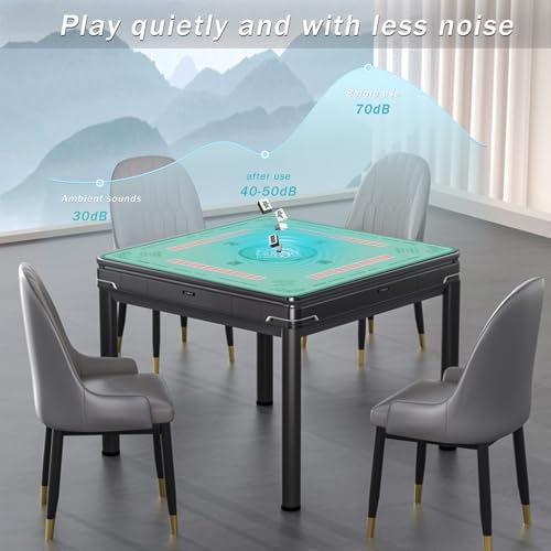 2F22E Mahjong Mat - Non-Slip Noise Reduction Gaming Mat 32.4x32.4 Inch for Mahjong/Poker/Board Games/Card Games/Dominoes (Cyan) - color: Cyan
