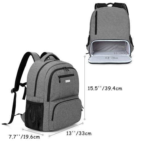 CURMIO CPAP Backpack Compatible with ResMed AirSense 9 10 11, Gray | CPAP Supplies Storage Bag with Chest Belt for Power Supply, Mask, Headgear strap, Tubes, Empty Bag - color: Gray