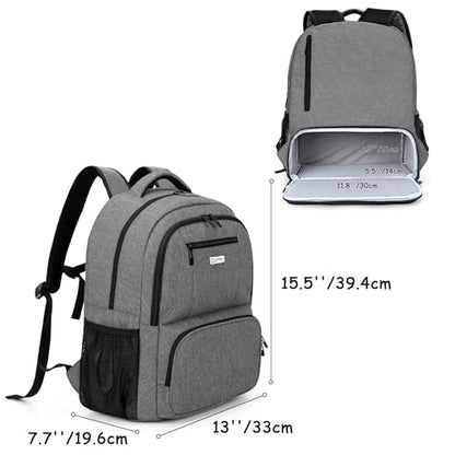CURMIO CPAP Backpack Compatible with ResMed AirSense 9 10 11, Gray | CPAP Supplies Storage Bag with Chest Belt for Power Supply, Mask, Headgear strap, Tubes, Empty Bag - color: Gray