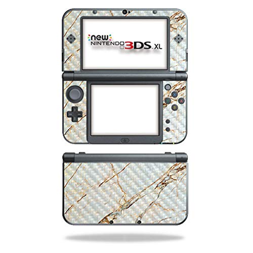 MightySkins Carbon Fiber Skin for Nintendo New 3DS XL (2015) - Antique Marble | Protective, Durable Textured Carbon Fiber Finish | Easy to Apply, Remove, and Change Styles | Made in The USA - color: Antique Marble