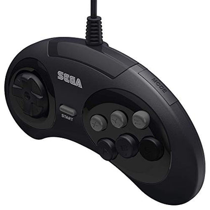 Retro-Bit Official Sega Genesis Controller 6-Button Arcade Pad for Sega Genesis - Original Port (Black) - color: Black