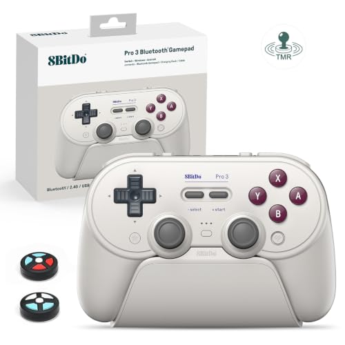 8Bitdo Pro 3 Bluetooth Controller with TMR Joysticks (G Classic) | Swappable ABXY Buttons, Pro Back Buttons, Hall Triggers, Charging Dock, for Switch/Switch 2, Windows, Apple, SteamOS, Android - color: G Classic, size: Pro 3