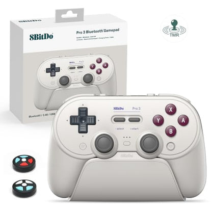 8Bitdo Pro 3 Bluetooth Controller with TMR Joysticks (G Classic) | Swappable ABXY Buttons, Pro Back Buttons, Hall Triggers, Charging Dock, for Switch/Switch 2, Windows, Apple, SteamOS, Android - color: G Classic, size: Pro 3