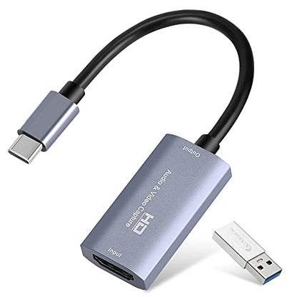 Guermok Video Capture Card, 4K USB3.0 HDMI to USB C, 1080P 60FPS & 2K 30FPS | Capture Card for Streaming, Compatible with iPad Mac OS Windows, Quest 3, OBS, PS5/4, Switch2/1, Xbox, Camera (Silver) - color: Silver