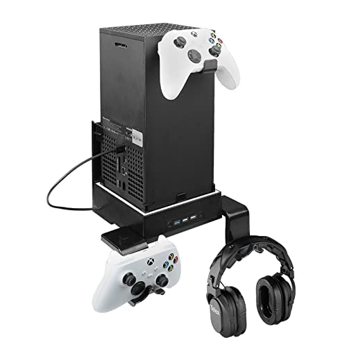 Wall Mount Cooling Fan for Xbox Series X with High Speed Low Noise Fan and 3 USB Port Xbox Series X Wall Mount Kit with Controller Holder & Headphone Hanger Touch Switch Holder Bundle
