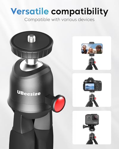 UBeesize Flexible Tripod for iPhone and Samsung with Remote and Phone Holder, Ideal for Video Recording, Vlogging, and Selfies, Compatible with Canon and Sony Cameras - style: Tripod RS-21