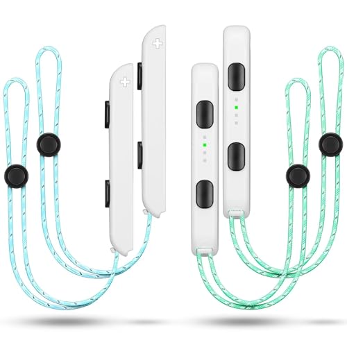 Gepicest Wrist Strap for Joycon 4 Pieces Switch Parts Accessories Controller Attachments Compatible with Joy Con, Dual Joy Remote Comfort Controller Straps White 2 Pairs - color: White