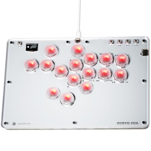 Sehawei Haute42 Arcade Stick 16Keys All-Button Gamerfinger with Turbo Functions & Custom RGB,Arcade Controller Street Fight for PC/Ps3/Ps4/Switch/Steam Game Keyboard-Supports Hot Swap & SOCD - color: T16 White